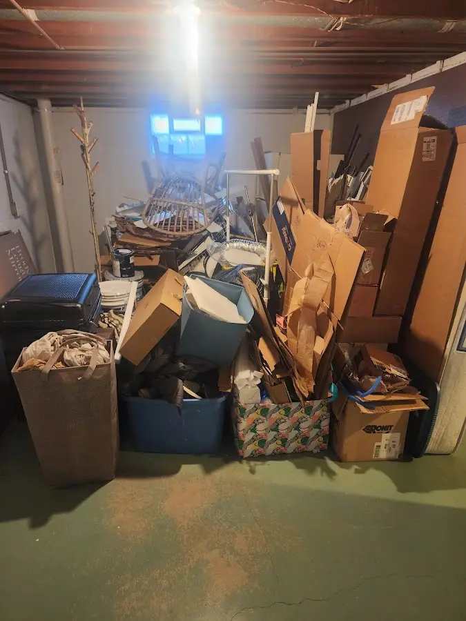 Roll-off dumpster container at job site for Concrete Dumpster Rental in Exeter